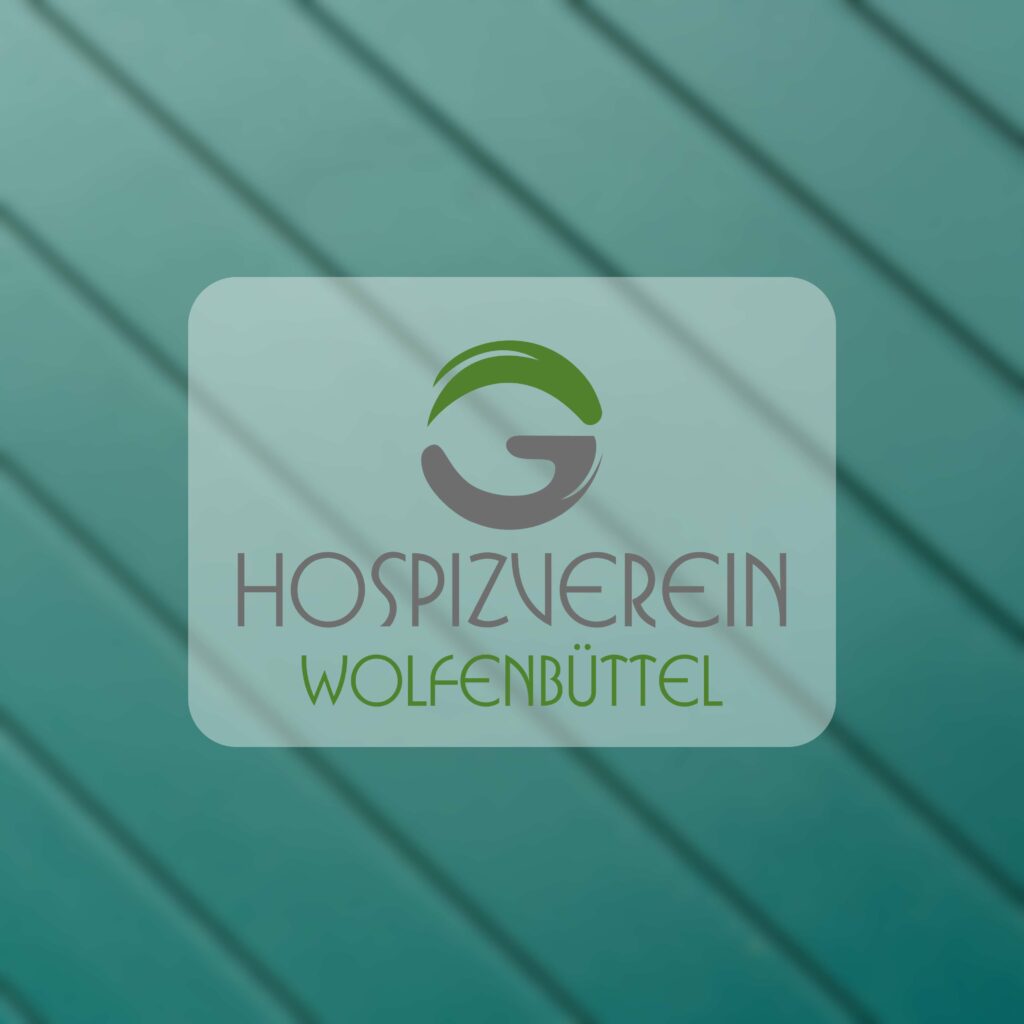 Logo Hospizverein Wolfenbüttel auf grünem Hintergrund